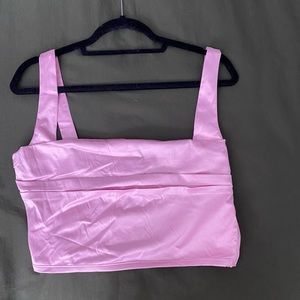 Fashion nova XL pink satin top (new)